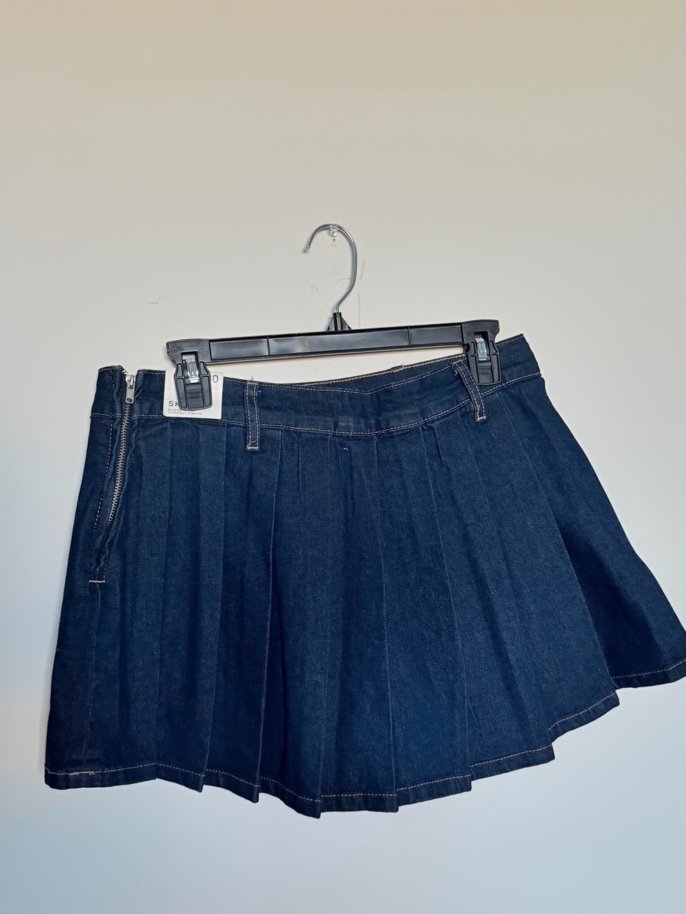 NWT Flying Angel Dark Blue Denim Pleated Mini Skater Skort